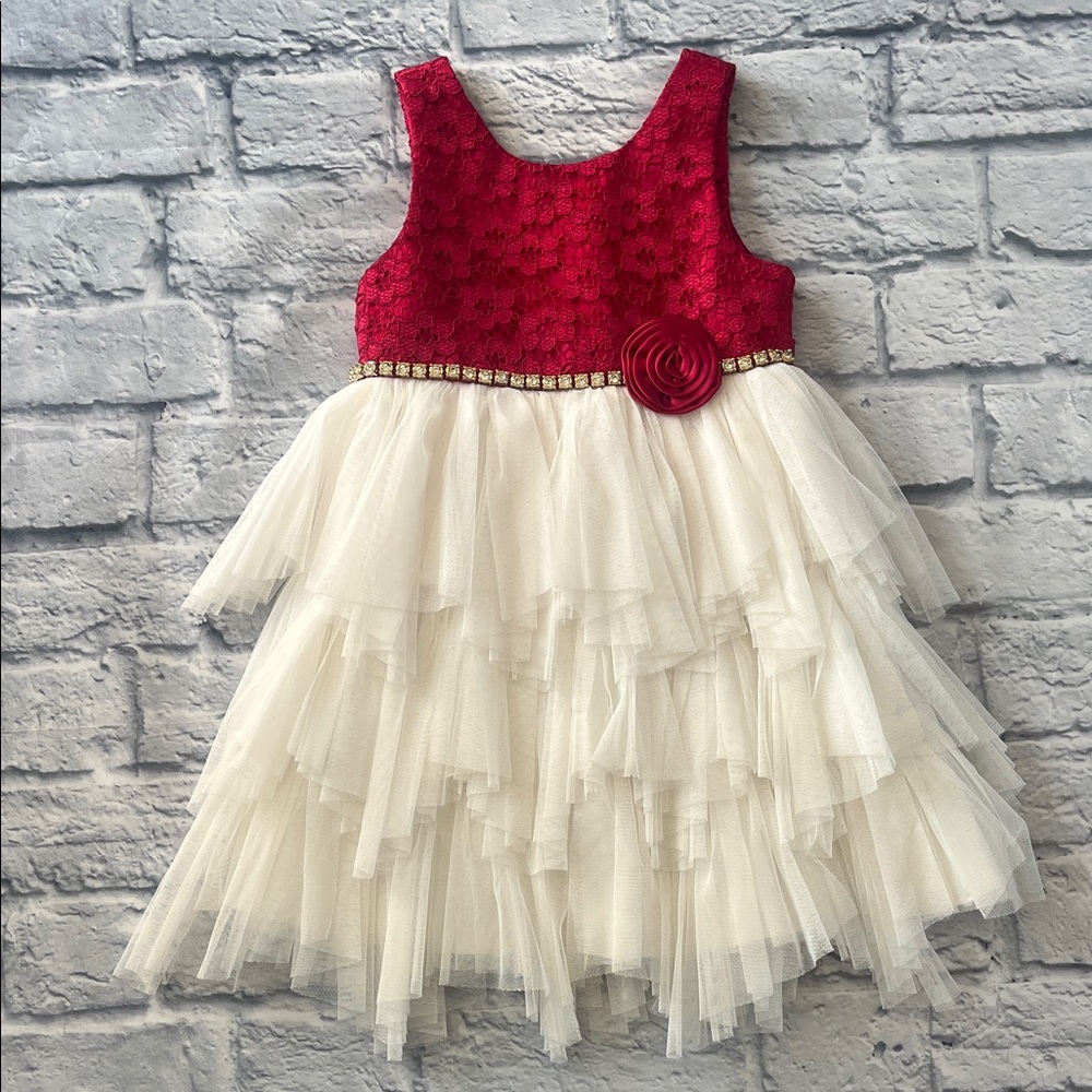American Princess Red and Cream Formal Dress